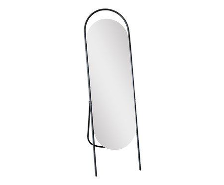 Espelho de Chão Portal Fit com Suporte Oblongo Preto | Westwing