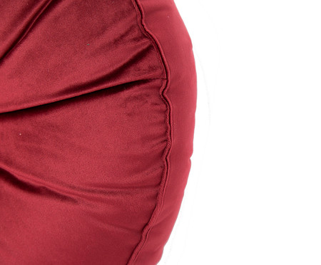 Almofada Botão Redonda em Veludo Vinho - 45x10cm | WestwingNow