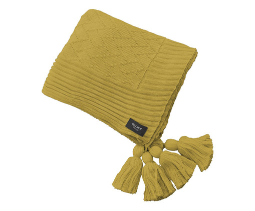 Manta Peseira Link com Tassel Amarelo Mostarda, Amarelo | WestwingNow