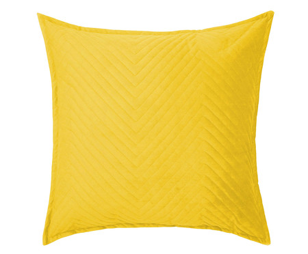 Almofada em Veludo Zig Zag - Bernadine - Amarelo