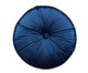 Almofada Botão Redonda em Veludo Lateral Ripado Marinho - 45x12cm, azul | WestwingNow