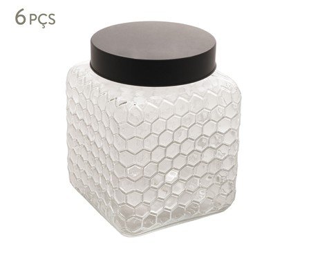 Jogo de Potes Colméia Preto | Westwing