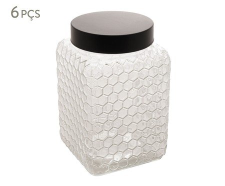 Jogo de Potes Colméia Preto