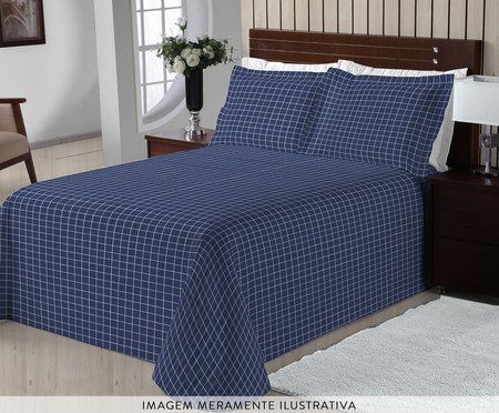 Jogo de Cobre-Leito Latur 200 Fios Marinho | Westwing