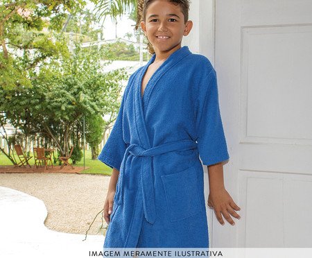 Roupão Felpudo Infantil Azul Radiante | Westwing