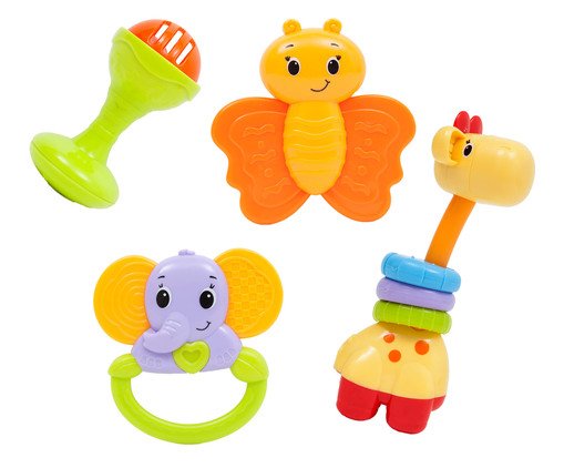 Jogo de Chocalhos e Mordedores Baby Fun, Colorido | WestwingNow