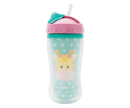 Copo com Canudo Animal Fun Girafinha
