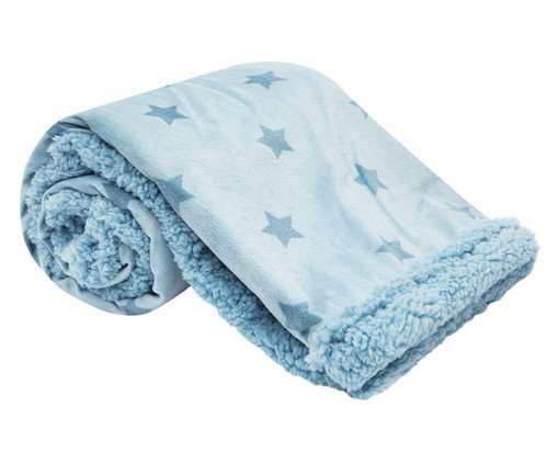 Mantinha Dupla Face Estrelinhas Azul, Colorido | WestwingNow