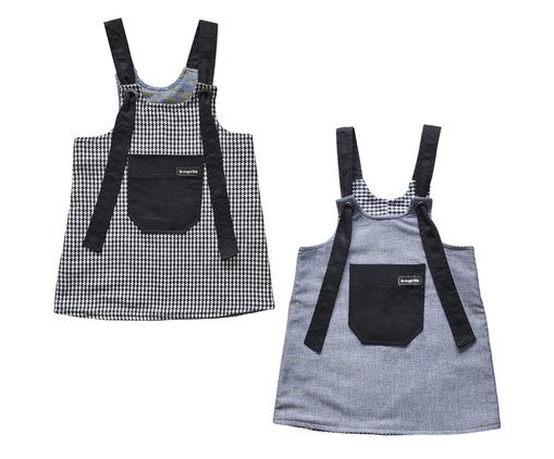 Vestido Dupla Face Pied de Poule Branco e Jeans Black, Colorido | WestwingNow