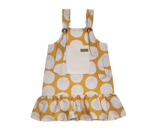 Vestido Babado Bolotas Mostarda, Colorido | WestwingNow