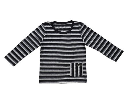 Camiseta Listras Preto e Mesclado