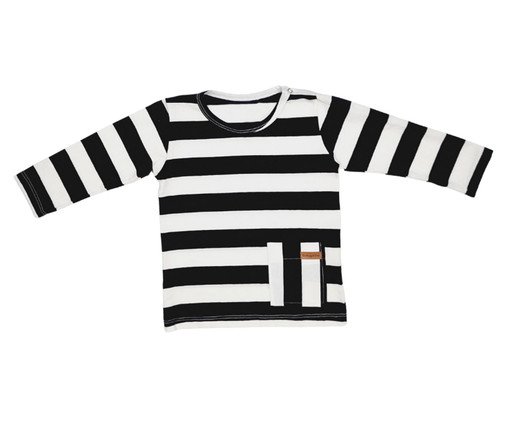 Camiseta Listras Branco e Preto, Colorido | WestwingNow
