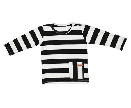 Camiseta Listras Branco e Preto