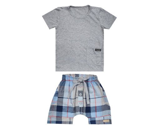 Conjunto Shorts e Blusa Vermelho e Colorido, Colorido | WestwingNow