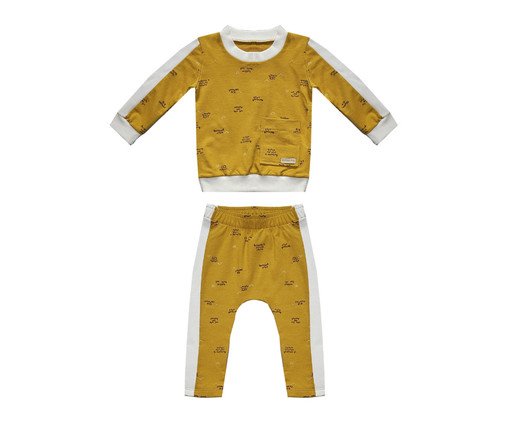 Conjunto Mostarda Escritos, Colorido | WestwingNow