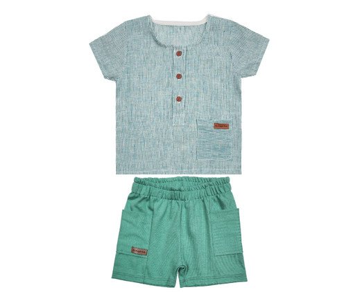 Conjunto Camisa e Shorts Verde, Colorido | WestwingNow