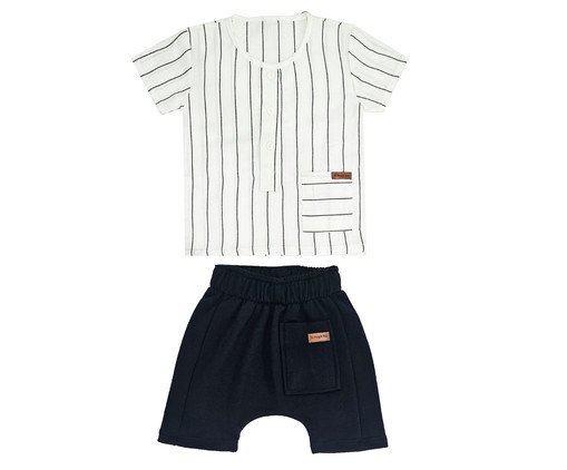 Conjunto Blusa e Bermuda Preta, Colorido | WestwingNow