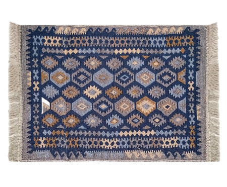 Tapete Indiano Kilim Azul