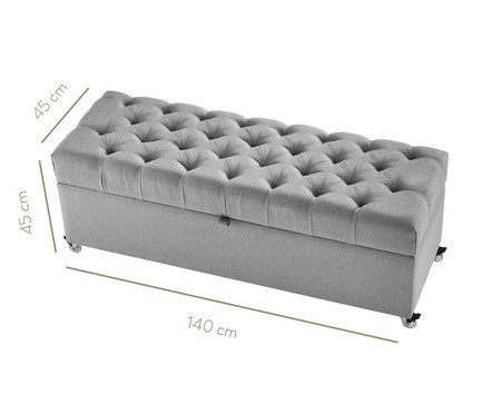 Recamier Baú Monsieur Mini Trançado - Cinza | Westwing