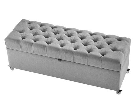 Recamier Baú Monsieur Mini Trançado - Cinza | Westwing