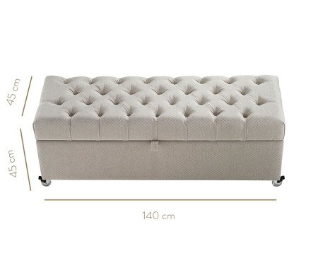 Recamier Baú Monsieur Mini - Cinza Claro | Westwing