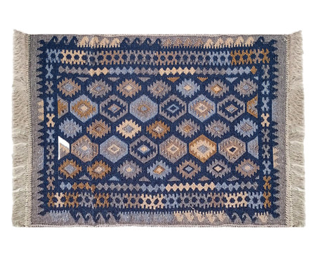 Tapete Indiano Kilim Antep Azul