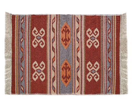 Tapete Indiano Kilim Antep Vermelho