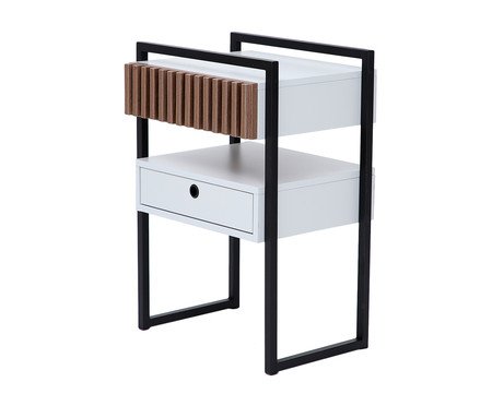Mesa de Cabeceira Inno - Cinza Cristal | WestwingNow
