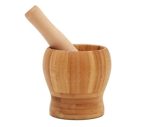 Jogo de Pilão e Descascador em Bambu Wzorek, Natural | WestwingNow