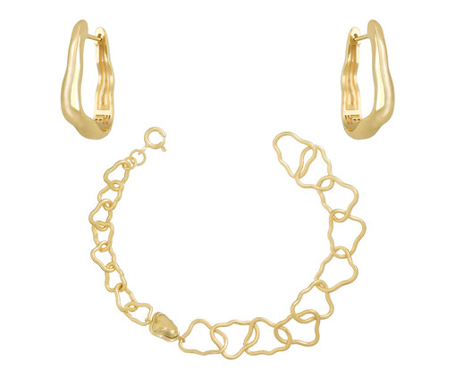 Conjunto Pulseira Claude Rive Vermeil e Argola Claude Rive Vermeil, Dourado | WestwingNow