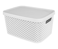 Cesto Organizador com Tampa Branco - 24X13X18cm | WestwingNow