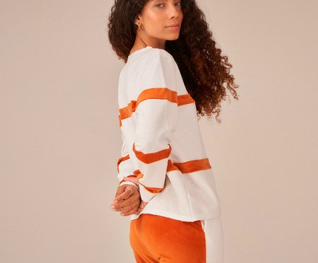 Blusa Duo Listras Off-White | Westwing