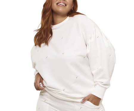 Blusa Bem Me Quero Off-White com Estampa