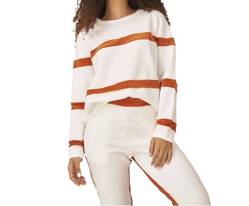 Blusa Listrada Duo Off-White, Colorido | WestwingNow