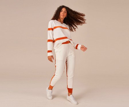Calça Duo Caramelo Off-White | Westwing