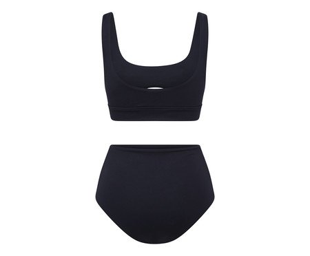 Calcinha de Biquíni Hot Pant Maxi Cintia Corpo Preto | Westwing