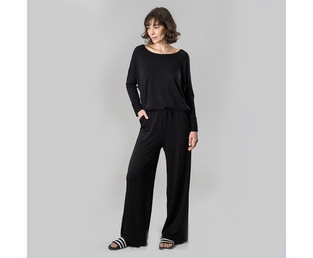 Calça Pantalona Comfy Preta | Westwing