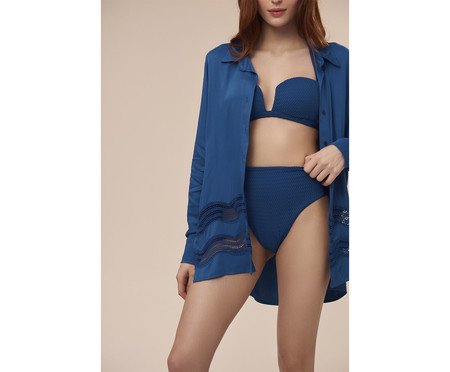 Camisão com Guipuire Ola Azul Capri | Westwing