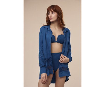 Camisão com Guipuire Ola Azul Capri | Westwing
