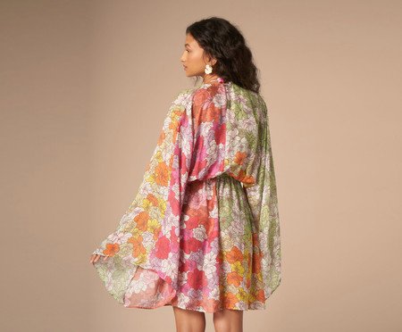 Kimono em Seda Quatro Estações Floral | Westwing