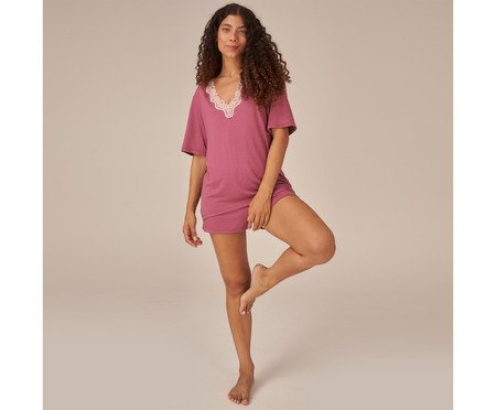 Pijama Sweet Curto com Renda Sweet Figo | Westwing