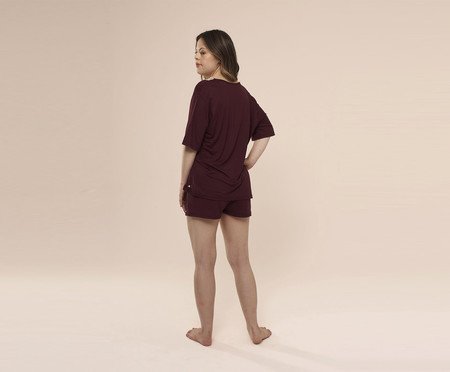 Pijama Curto Sweet Vinho | Westwing