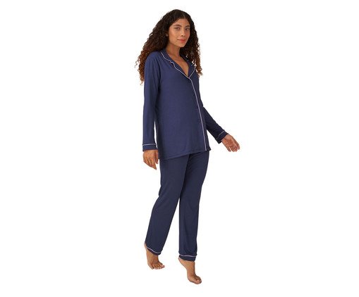 Pijama Longo Classic Azul Marinho, Colorido | WestwingNow
