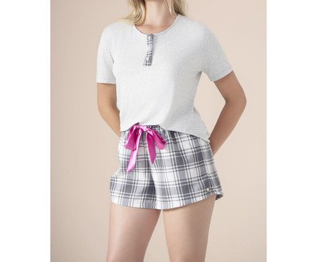 Pijama Curto Gray Chess | Westwing