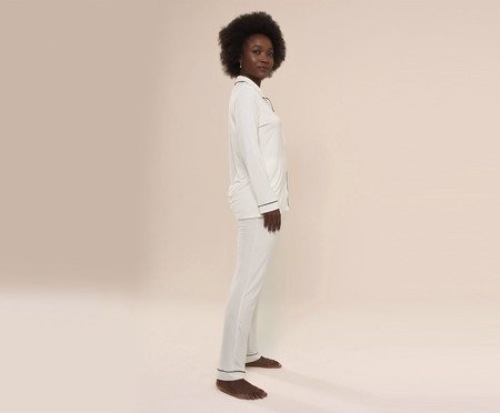 Pijama Longo Classic Off White | Westwing