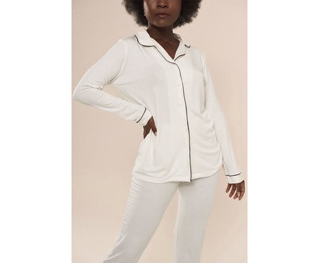Pijama Longo Classic Off White | Westwing