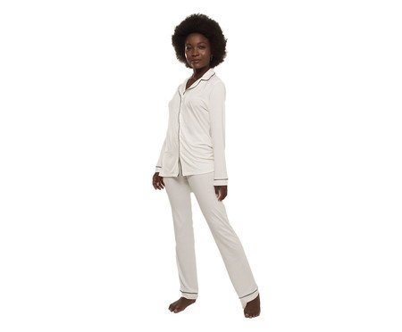 Pijama Longo Classic Off White