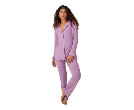 Pijama Classic Longo Tulipa Lilás | Westwing