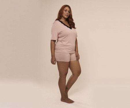 Pijama Curto Sweet Rosa Chá | Westwing