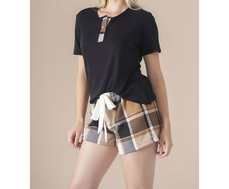 Pijama Curto Black Chess | Westwing